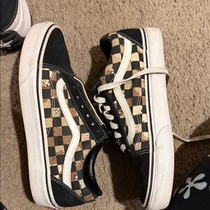 Vans Kids Shoes in Black and Tan Checkered